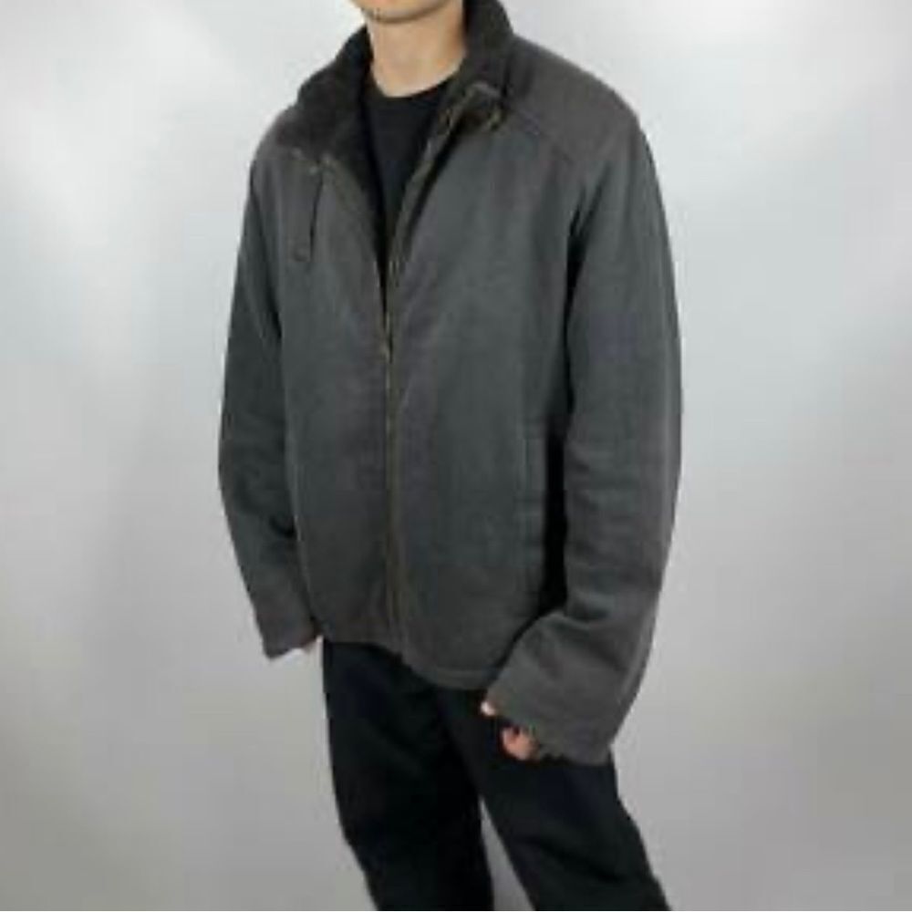 Vintage Dolce & Gabbana Men's Black Cotton Sherpa Lined Full Zip Jacket Size L